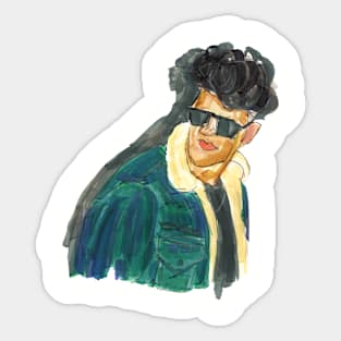 Denim with Sunglasses Sticker